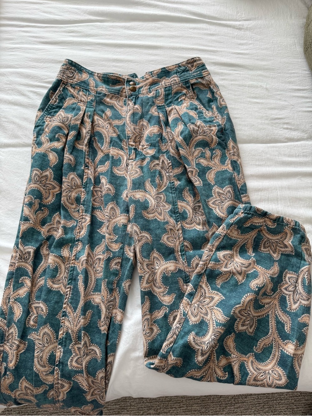 Vintage Anthro Paisley High-Waist Trousers